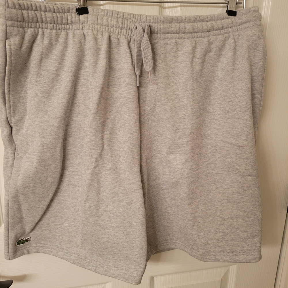 Lacoste Men's Light Gray Athletic Fleece Shorts 3xl NWT